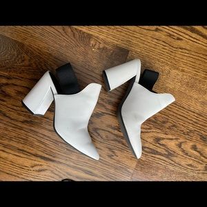 Fun white booties - block heel